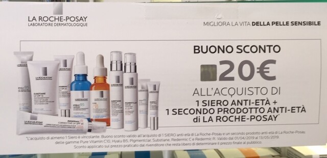 OFFERTA SU SIERO ANTIETA' + SECONDO PRODOTTO ANTIETA' DI "LA ROCHE POSAY"